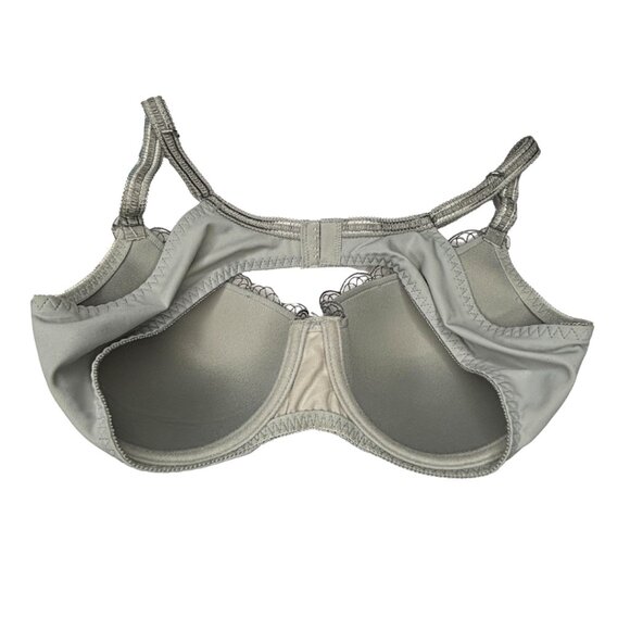 ⭐ NWT Fit Fully Yours Autumn Moulded Bra • Grey Lace Embroidered • 36B ⭐ - Picture 3 of 7